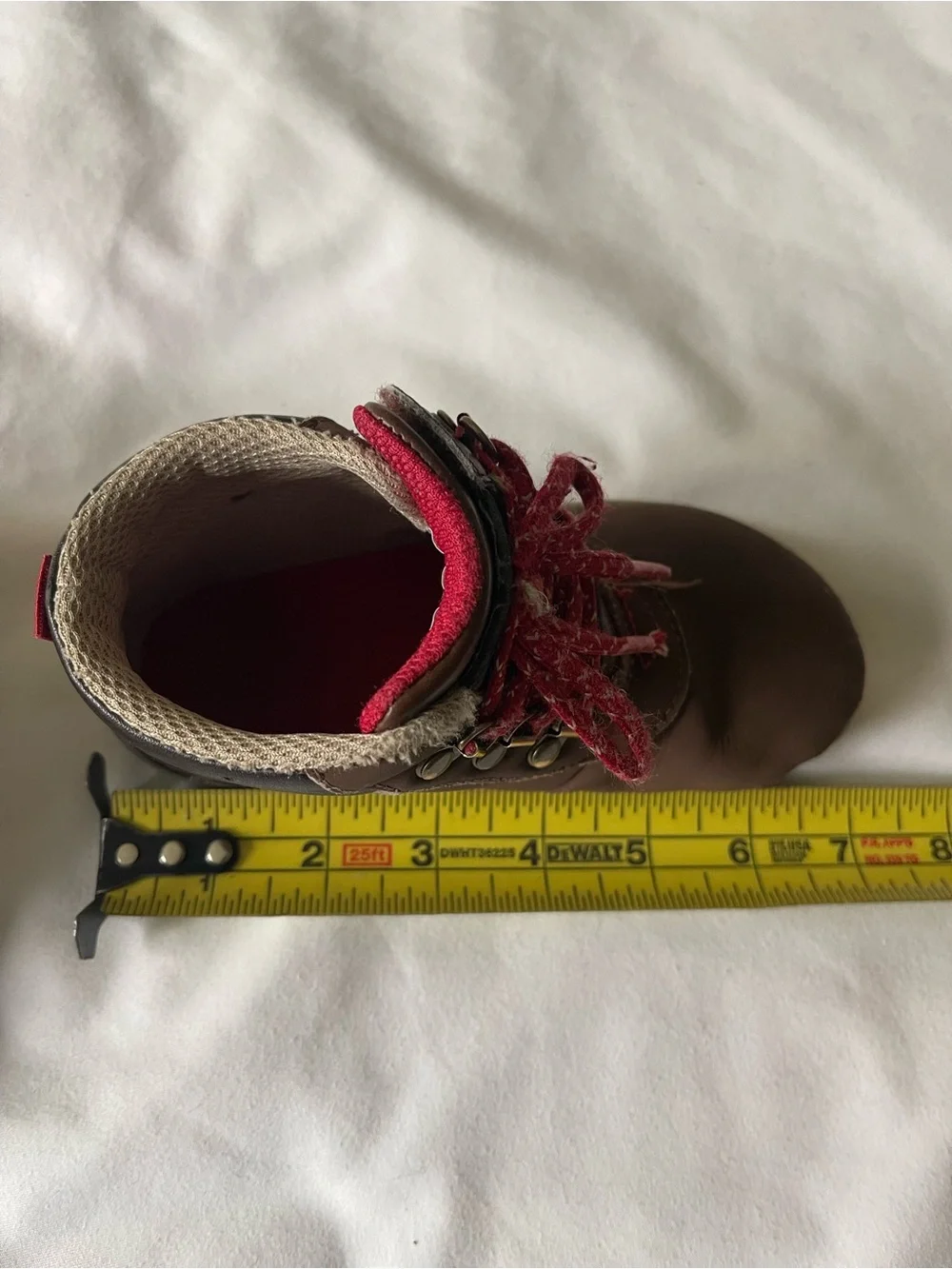 Merrell Brown Leather Kids Boots with Red Laces